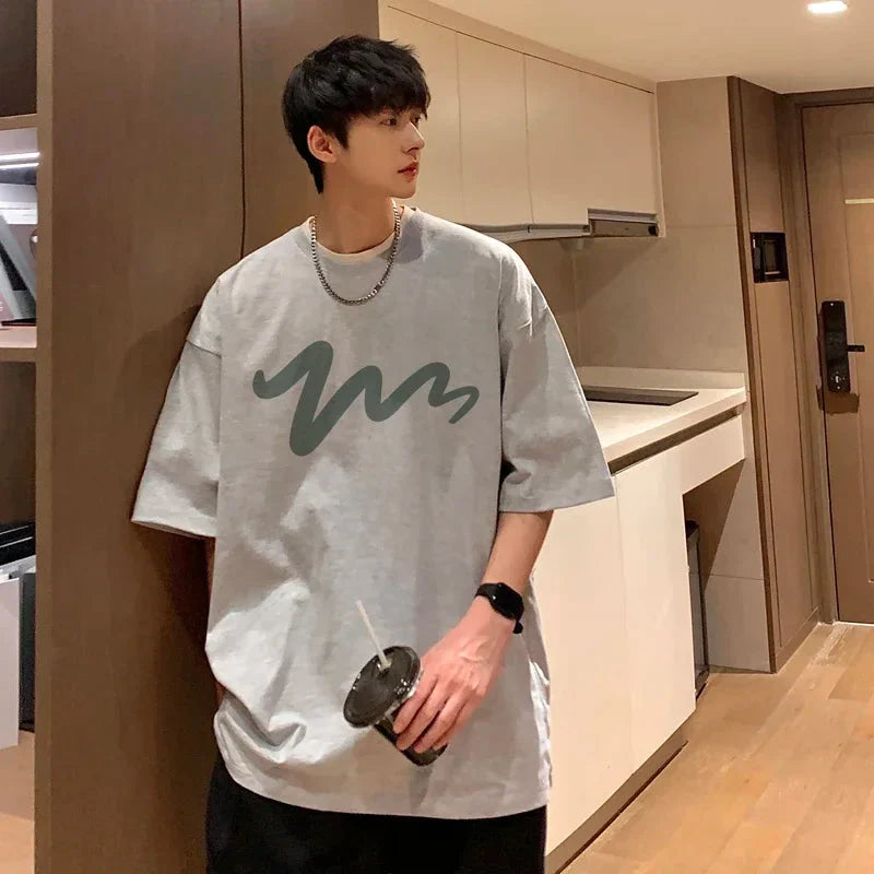 Men's T Shirt Oversized Mens White Cotton T-shirts Funny Print 5XL Casual Wear Summer Tee Shirts For Men Big Size Male Clothes
