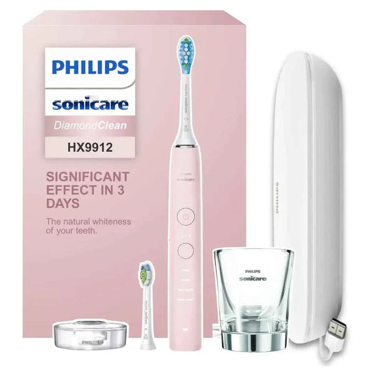 Philips Electric toothbrush Sonicare DiamondClean 9000 HX9912, Bluetooth enabled,Equipped with one W2 and one C3 brush head