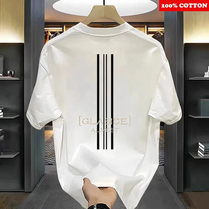 Fashion Paris Print T-shirt Men's Summer New 2025 New 100% Cotton Neck Short Short Sleeve Tee Gym Casual comfort Sports Top Men