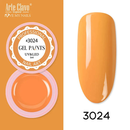 Arte Clavo Painting Gel 72 Colors 5ml Professional Nail Paint Color Gel Polish For Nail Art UV Gel Lacquer Gel Top Coat Manicure