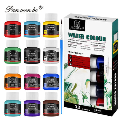 Acrylic Paint Set 6/12 Colors 25ml,Water-Proof Portable Art Rich Pigments for DlY Craft,Drawing,Painting,Canvas, Rock