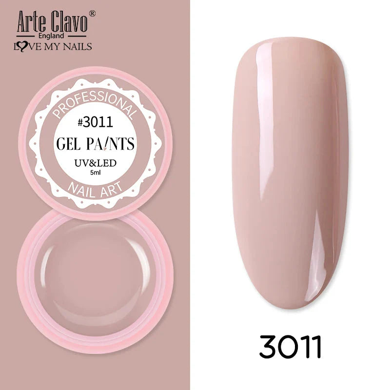 Arte Clavo Painting Gel 72 Colors 5ml Professional Nail Paint Color Gel Polish For Nail Art UV Gel Lacquer Gel Top Coat Manicure