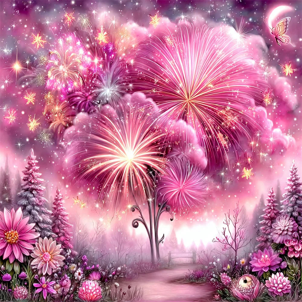 EverShine Drawing By Numbers Set Landscape Paint Kit For Adults Colorful Fireworks Canvas Numbers Painting Flower New Year Gift
