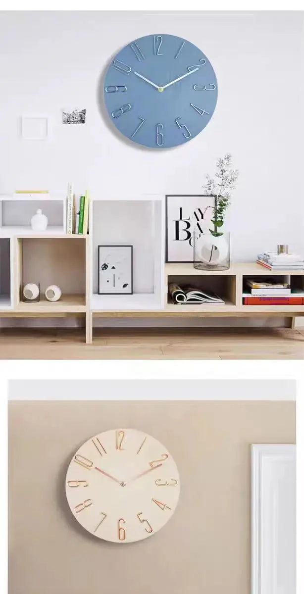 Nordic Style Home Wall Clock No Second Hand Simple Quartz 30"