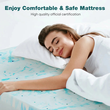 JHK 2 Inch Gel Memory Foam Mattress Topper Full Size Cooling Mattress Soft and Breathable Bed Topper School Bedroom Furniture