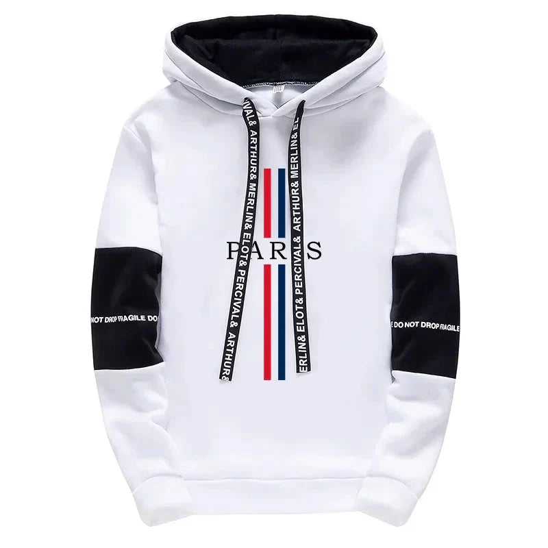 Paris Fashion Hoodies for Men High Quality Hooded Long Sleeve Sweatshirts All Season Daily Casual Sports Pullover Men's Clothes