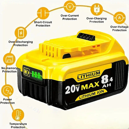 For Dewalt 20V 8.4Ah Battery Pin DCB205 Hand Drill Electric Tool 18650 Lithium Battery Power Battery DCB206-2 DCB205-2 DCB205