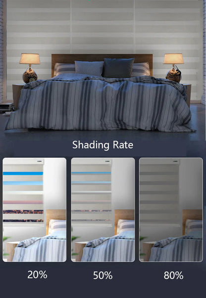 Decopedia Custom Made Zebra Blinds for Windows Motorized Roller Blinds Blackout Day and Night Window Blinds for Sliding Door