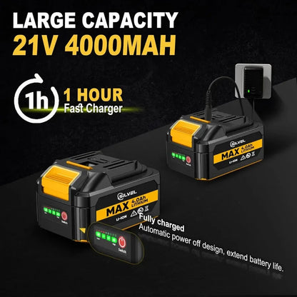 SILVEL 18 Gauge Cordless Brad Nailer 2 in 1 Cordless Nail Gun/Electric Stapler with Dual 4.0Ah Batteries Fast Charging Technolo