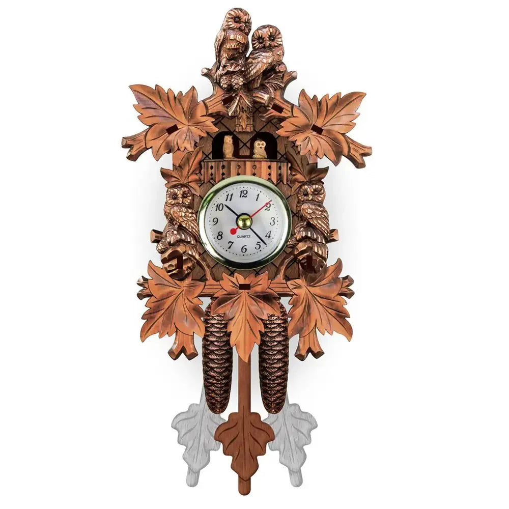 Forest Tower Wood Pendulum Vintage Clocks Vintage Silent Wood Wall Clock Wooden 3D Chiming 3D Chiming Clock Housewarming Gift