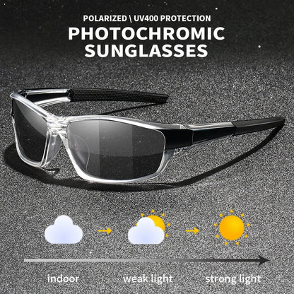 Photochromic Polarized Sports Vintage Sunglasses Men Women Fishing Cycling Driving Mountaineering Chameleon Sun Glasses UV400