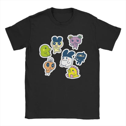 Men T-Shirts Tamagotchi Mametchi Fashion Cotton Tee Shirt Short Sleeve  T Shirt Crewneck Clothing Party