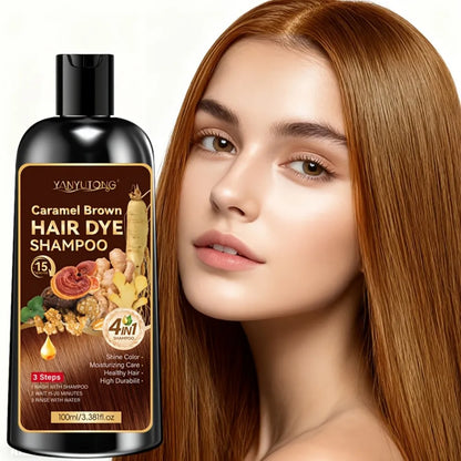Unisex adult 4-in-1 hair dye shampoo, hair dye shampoo foam, plant-based hair dye, easy to shampoo, cover gray hair