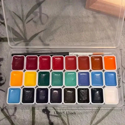 The 24-color traditional Chinese painting pigments for Nail art or beginners in ink wash painting and landscape painting