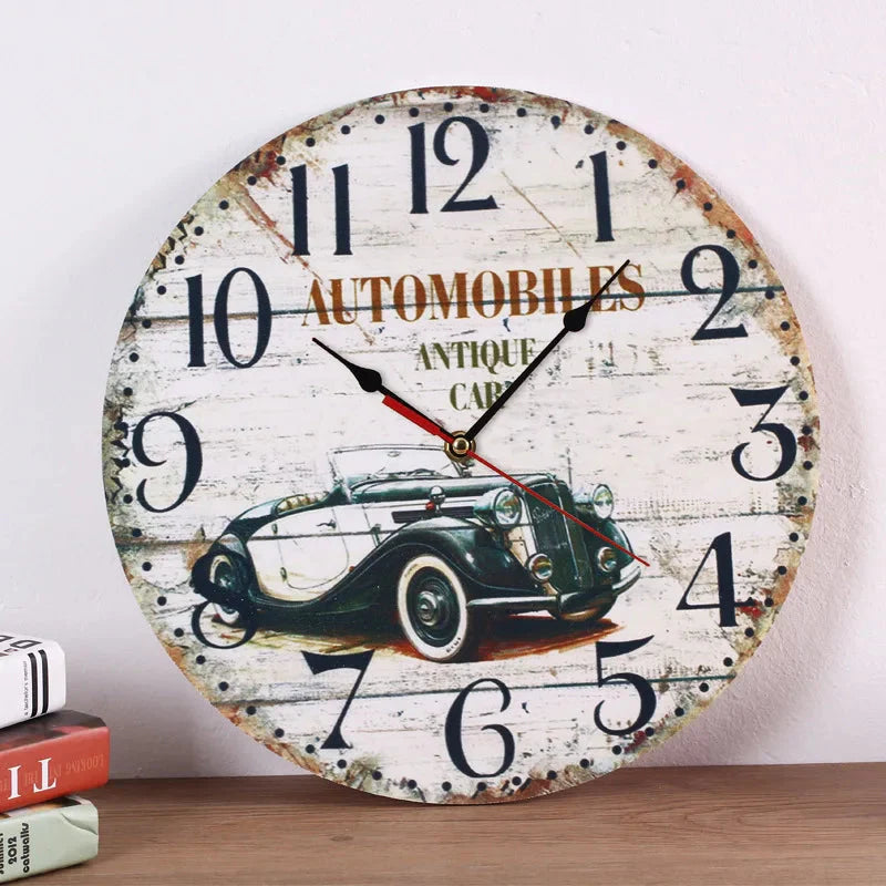 Creative wooden wall clock 30cm MDF density board silent quartz clock