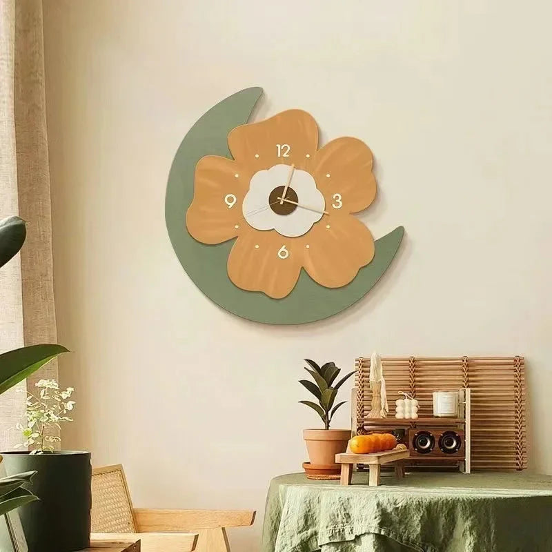 Light Decorative Clock Hanging Restaurant Simple Creative Crystal Porcelain Wall Hanging Clock Quiet Room Clock