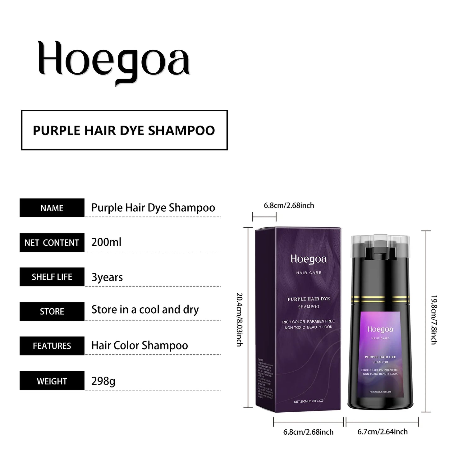 Hair Dye Shampoo for Gray White Hair Coverage 3 in 1 Light Brown DIY Herbal Ingredients Natural Hair Color Shampoo for Women Men
