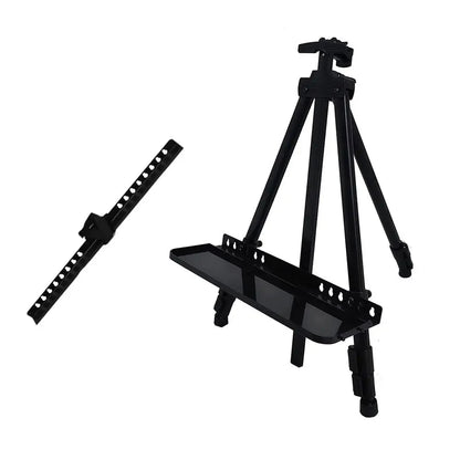 Adjustable Sketching Easel Black Silver Aluminum Alloy Sketch Drawing Easel Triangle Tool Shelf Travel Easel Art Supplies
