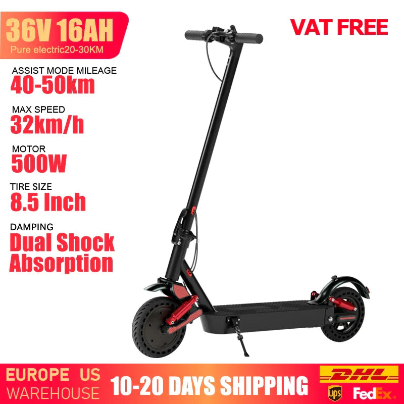 HUANCI D06 500W e scooter Electric Scooters 32km/h escooters Escooter scooter electric for adults eScooter Dual Shock Absorbers