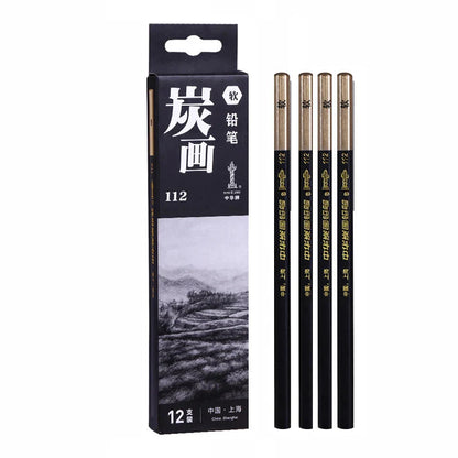 Specialized Sketch Charcoal pencils,Hard,Neutral,Soft Refills,Drawing Pencils,Art Student,Master Fine Arts Supplies 12pcs Box