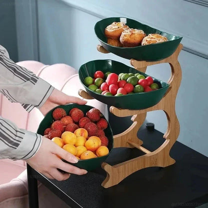 2/3 Layer Fruit Plate Home Snack Dish Creative Candy Dish Modern Dried Fruit Basket Living Room Plastic Cake Stand Snack Plates