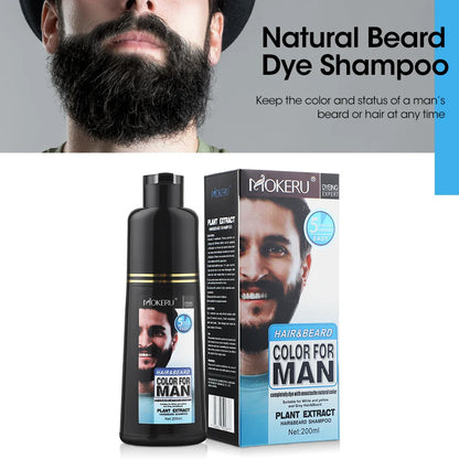 Natural Permanent Beard Dye Shampoo Repair White Grey Hair Removal Instant Mustache Dying Blacking Fast Beard Coloring for Men
