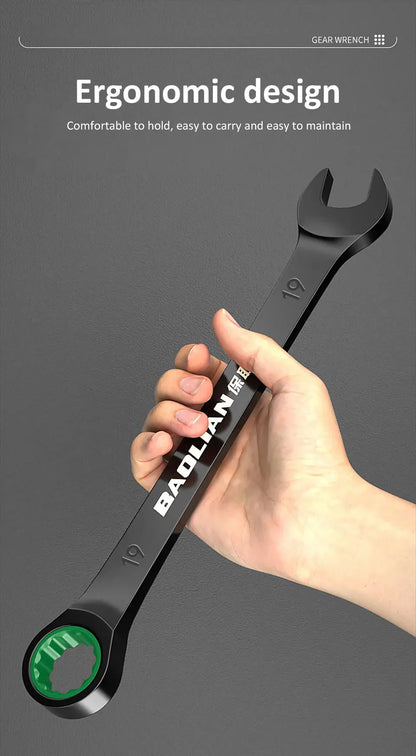 Dual-Purpose Wrench Fast Plum Blossom Ratchet Wrench Industrial Grade 72 Tooth Labor-Saving, Fast and Durable Dual-use Wrench