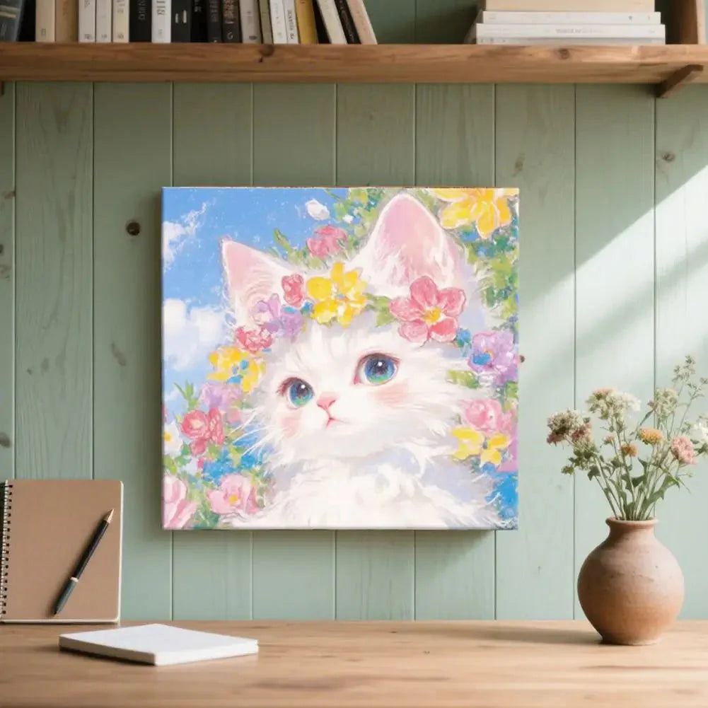 Oil Painting By Number House Tree DIY Digital Oil Painting Scenery Drawing Numbers Adults Kit Cat Handmade Gift Home Decor Gifts
