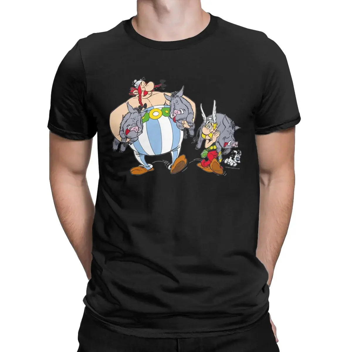 Men T-Shirts Asteriks And Obeliks With Bor Cool 100% Cotton Tees Short Sleeve T Shirt Round Neck Tops Classic