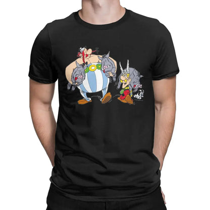 Men T-Shirts Asteriks And Obeliks With Bor Cool 100% Cotton Tees Short Sleeve T Shirt Round Neck Tops Classic