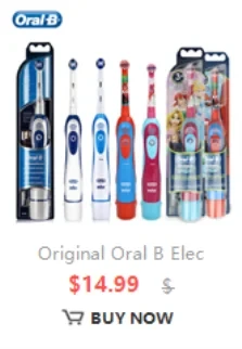 Original Oral B Electric Toothbrush Waterproof Battery Powered Tooth Brushes for Kid Adult Oral Health with Gift Head Travel Box