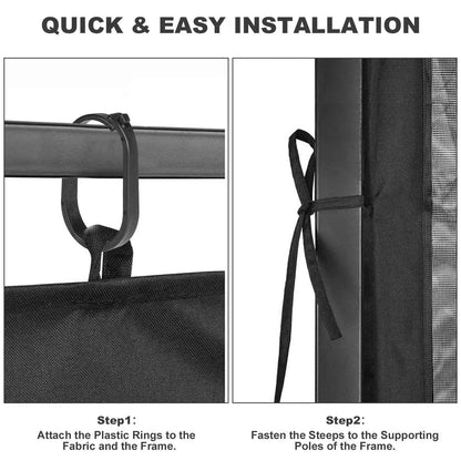 Gazebo Universal Replacement Mosquito Netting Outdoor Gazebo Canopy 4-Panel Screen Walls with Zipper (Mosquito Net Only)
