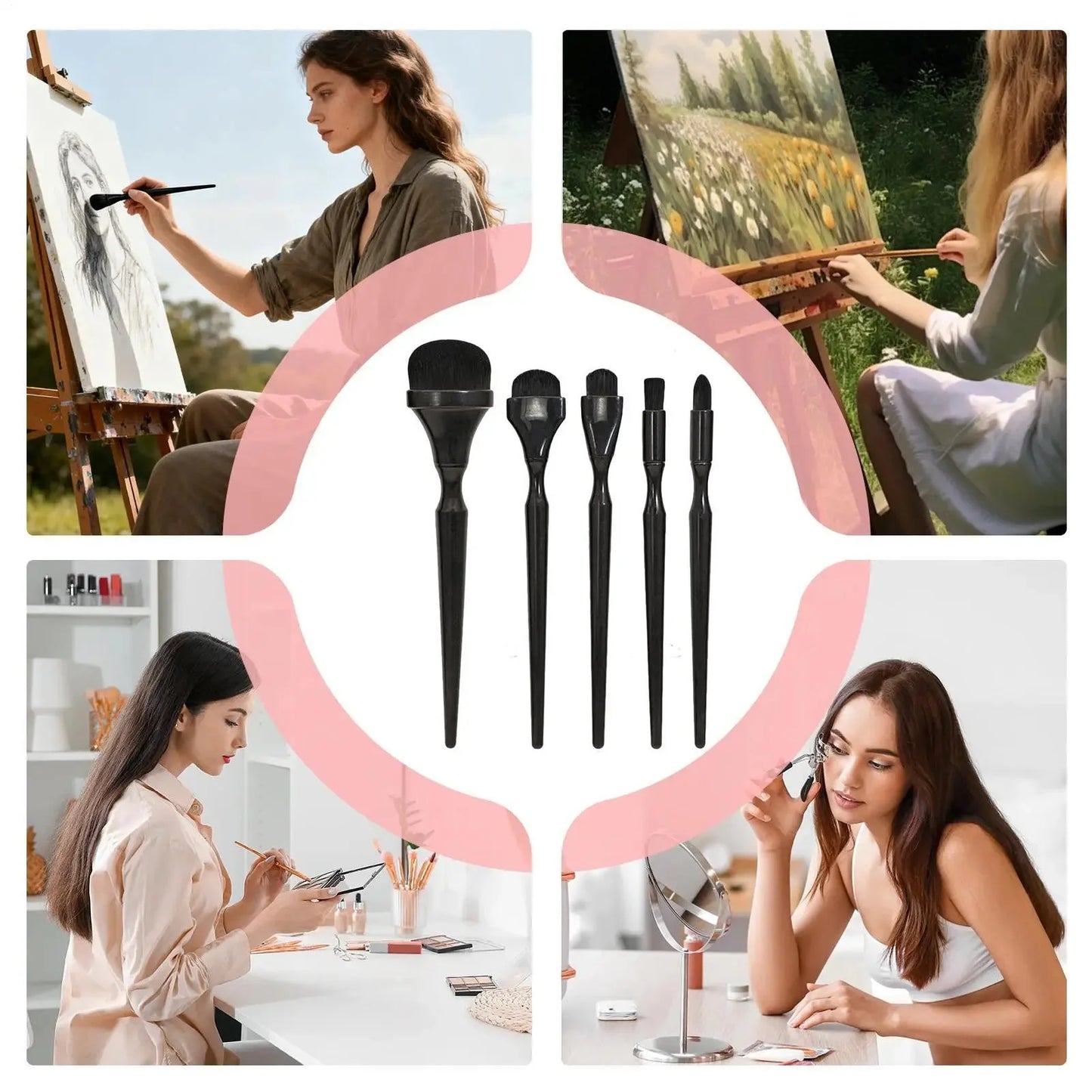 5 Pieces Artsecret Charcoal Drawing Blending Brushes Set for Painting Sketch Drawing Tools Charcoal Ink Blending Supplies