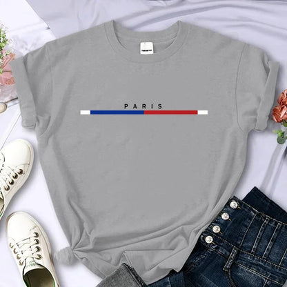 Luxury Brand Paris For Women's High-Quality Summer Printing T-shirt 100% Cotton Casual Oversized Y2k Personality Sleeve O-neck