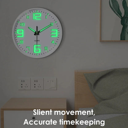 Glow In The Dark Luminous Numbered Round Clock