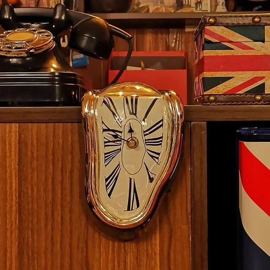 Melting Distorted Surreal Novelist Salvador Dali Style Decorative Clock