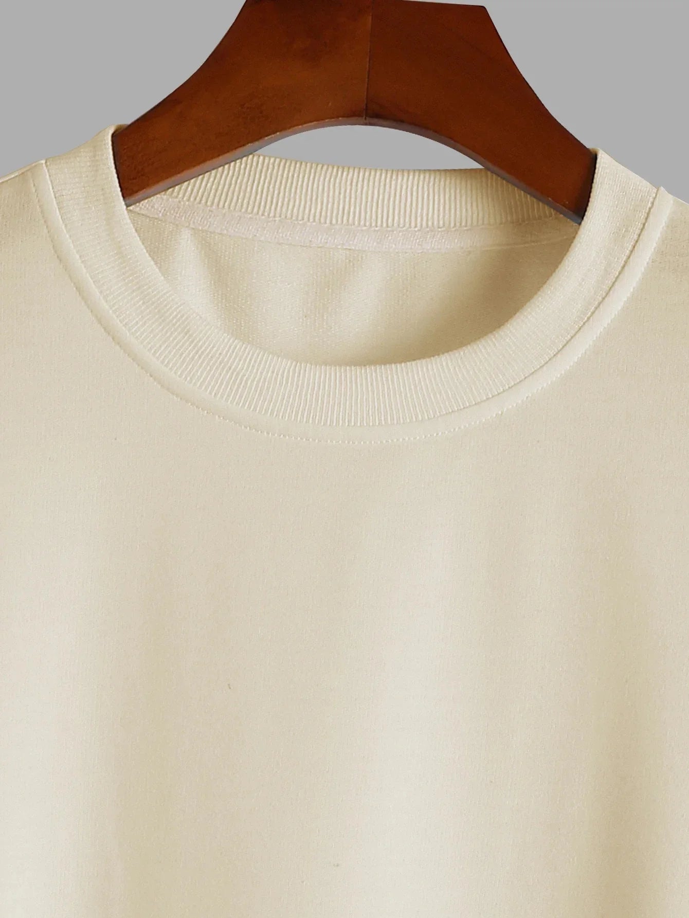 Men's 100% pure cotton summer loose comfortable casual  PARIS print large round neck long sleeve T-shirt top