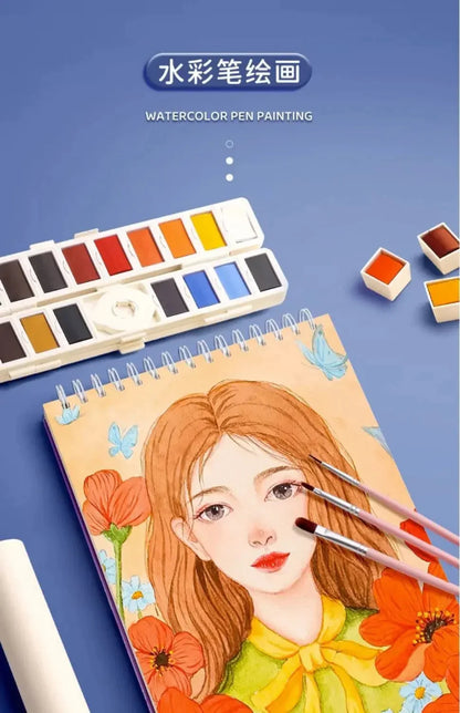 A4 Professional Sketchbook: Ultra-Thick Paper, 16K Painting Diary Notebook, Essential Art School Supplies, Ideal for Pencil Sket