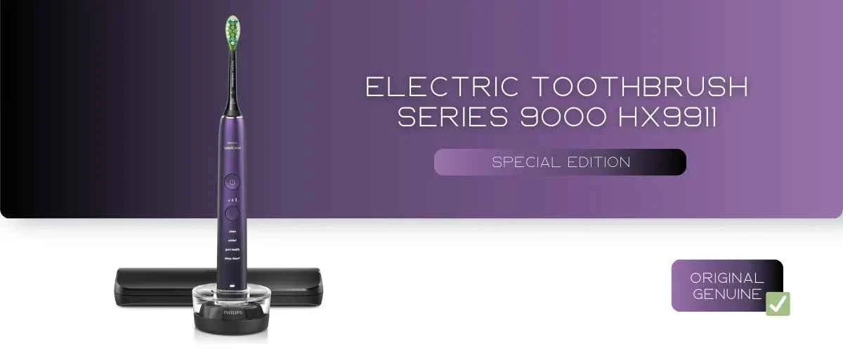 PHILIPS Sonicare 9000 Special Edition Rechargeable Toothbrush, Black/Purple, HX9911/91