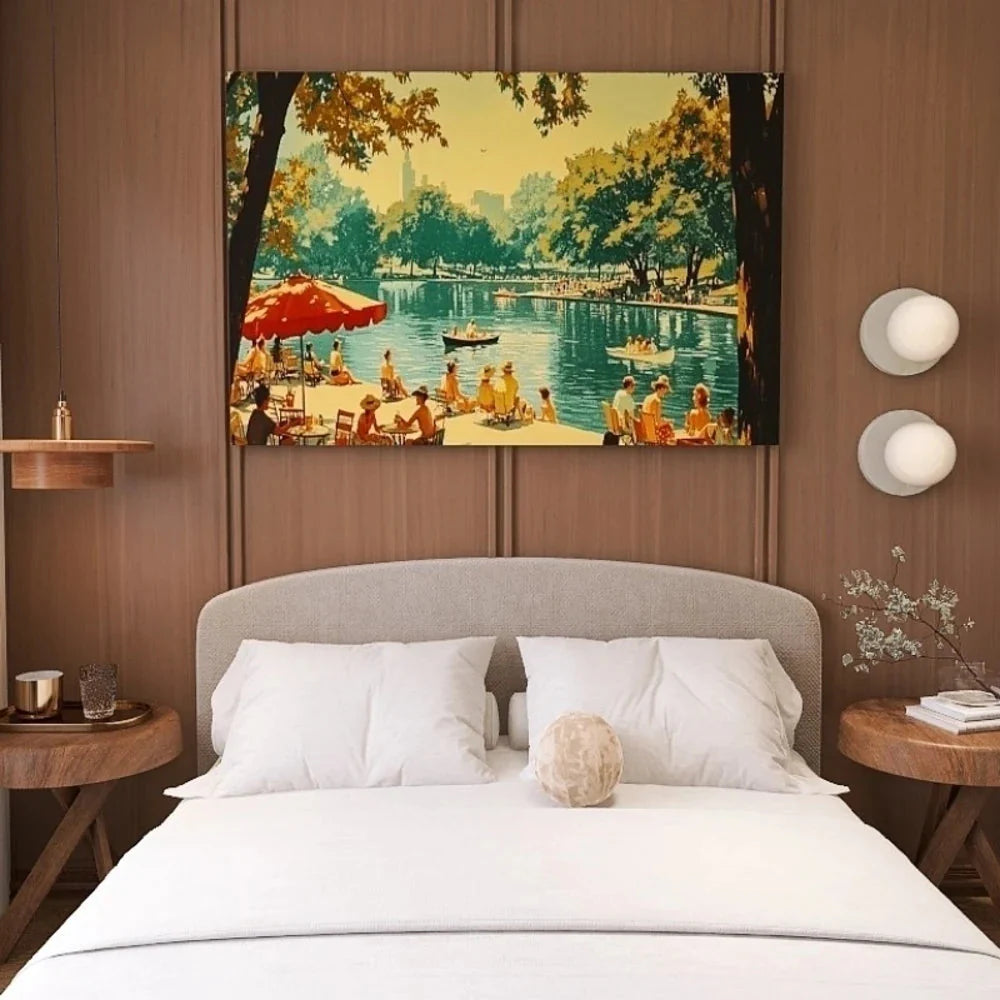 1.5-Inch Thick Pine Solid Wood Frame, Canvas Wall Art, Birthday Gift Art Wall Painting, Bedroom, Office, Living Room
