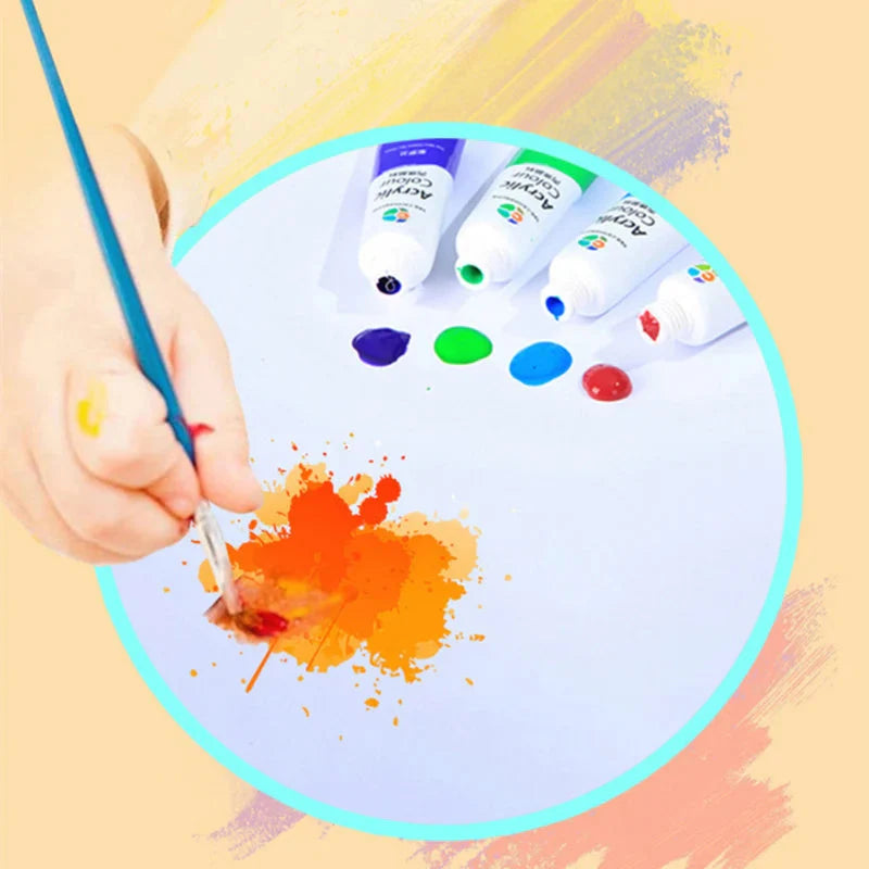 Acrylic Paint Set 12/18/24/36 Colors 12ml Tubes Non-Toxic Waterproof Art Craft Paints for Artists Kids Beginners School Supplies