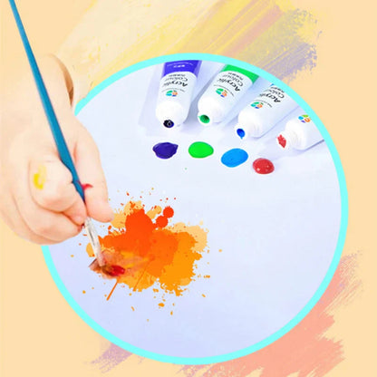 Acrylic Paint Set 12/18/24/36 Colors 12ml Tubes Non-Toxic Waterproof Art Craft Paints for Artists Kids Beginners School Supplies