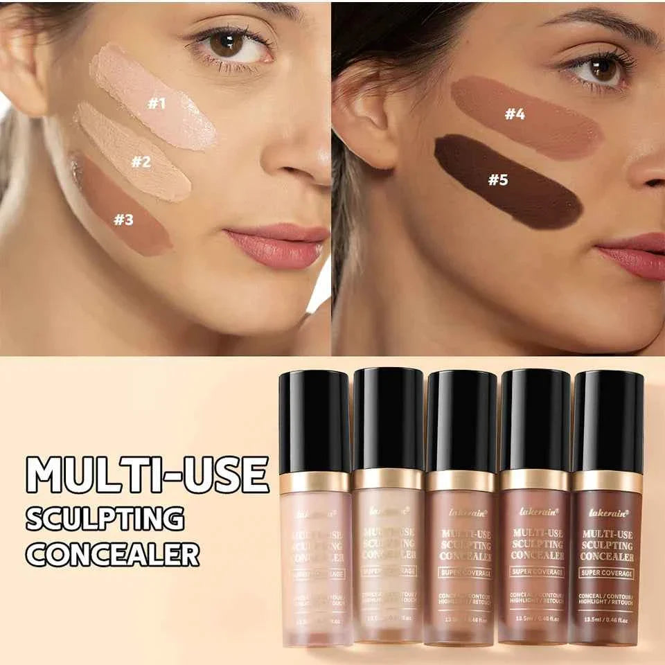 Lakerain Multi-purpose Concealer For Face Covers Freckles Even Skin Tone Moisturizing Long-lasting Sculpting Liquid Concealer