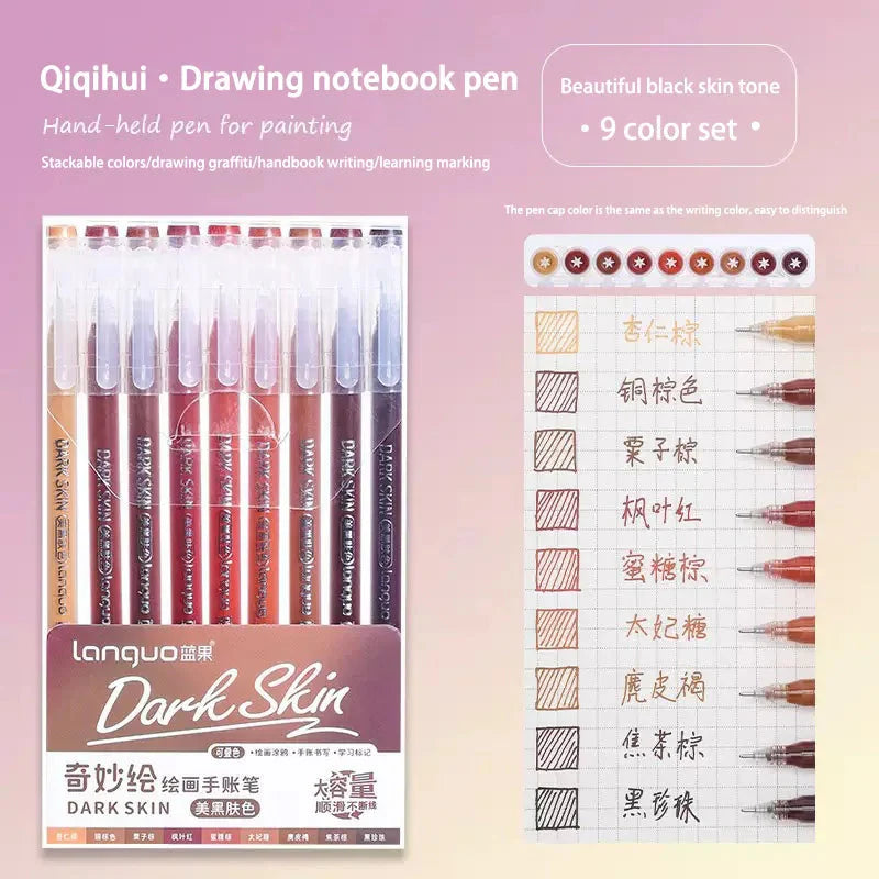 Languo 27-207 Colors Of One Set Drawing Handbook Pens Student DIY Graffiti Multi-Color Gel Pen Writing Marker Stationery
