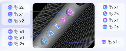 Portable Bluetooth Speaker, Bluetooth 5.4 Speaker, 30W Dual Speaker, Deep Bass, 30H Playtime, 3 EQ Mode, Colorful RGB Lights