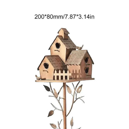 Garden Outdoor Metal Birdhouse Decoration Bird Houses for Outside with Pole Bird House Pole for Garden Yard Decoration