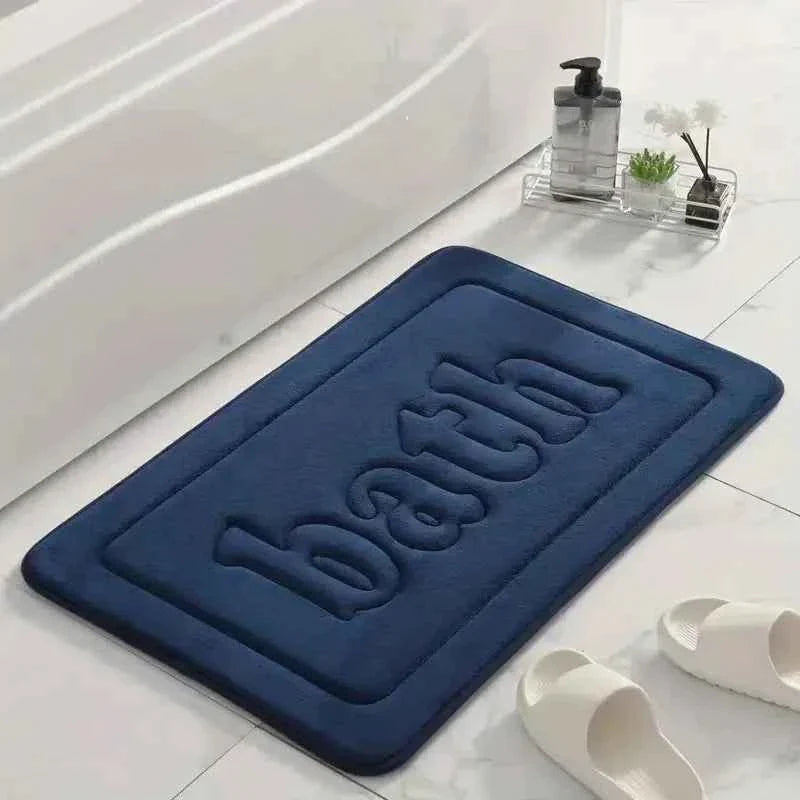 Bathroom anti slip floor mat soft bathroom mat water absorbing bath mat 1.2cm thick flannel fabric door mat home decoration