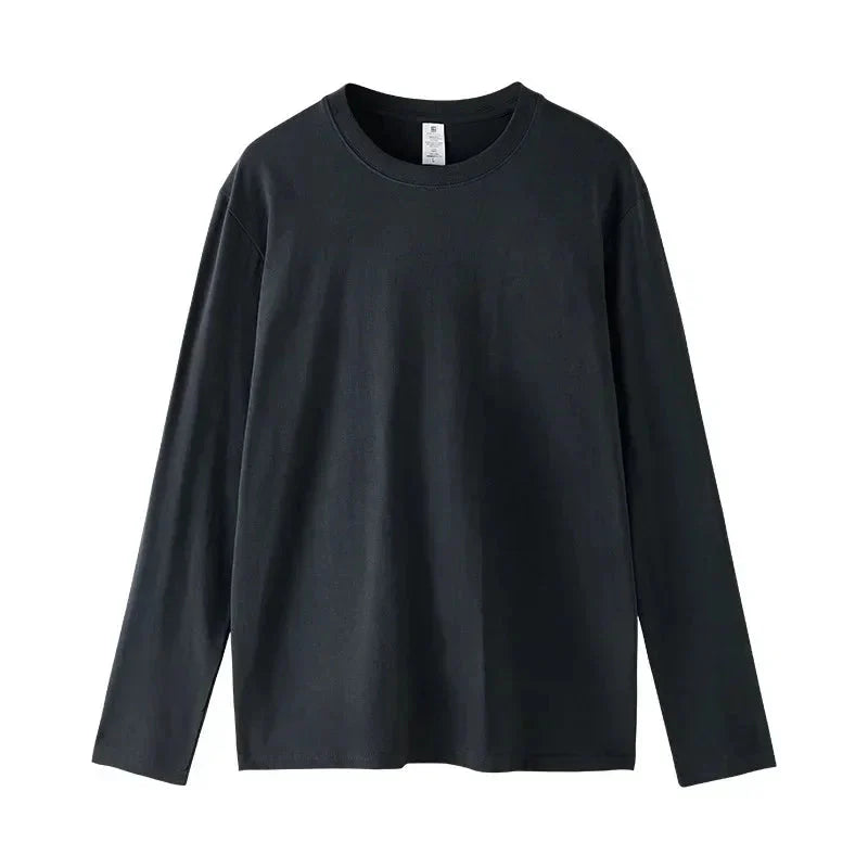 MRMT 2026 Brand New Mens T Shirt Combed Cotton Loose Tide Round Neck Long-Sleeved Men t-Shirt Pure Bottoming Top Tees Shirt