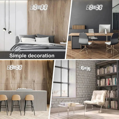 Multifunctional USB Ported LED 3D Digit Style Digital Clock