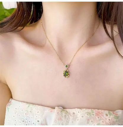 The three-piece set of gold-plated necklace, earrings and bracelet is an elegant wedding and party accessory for women.